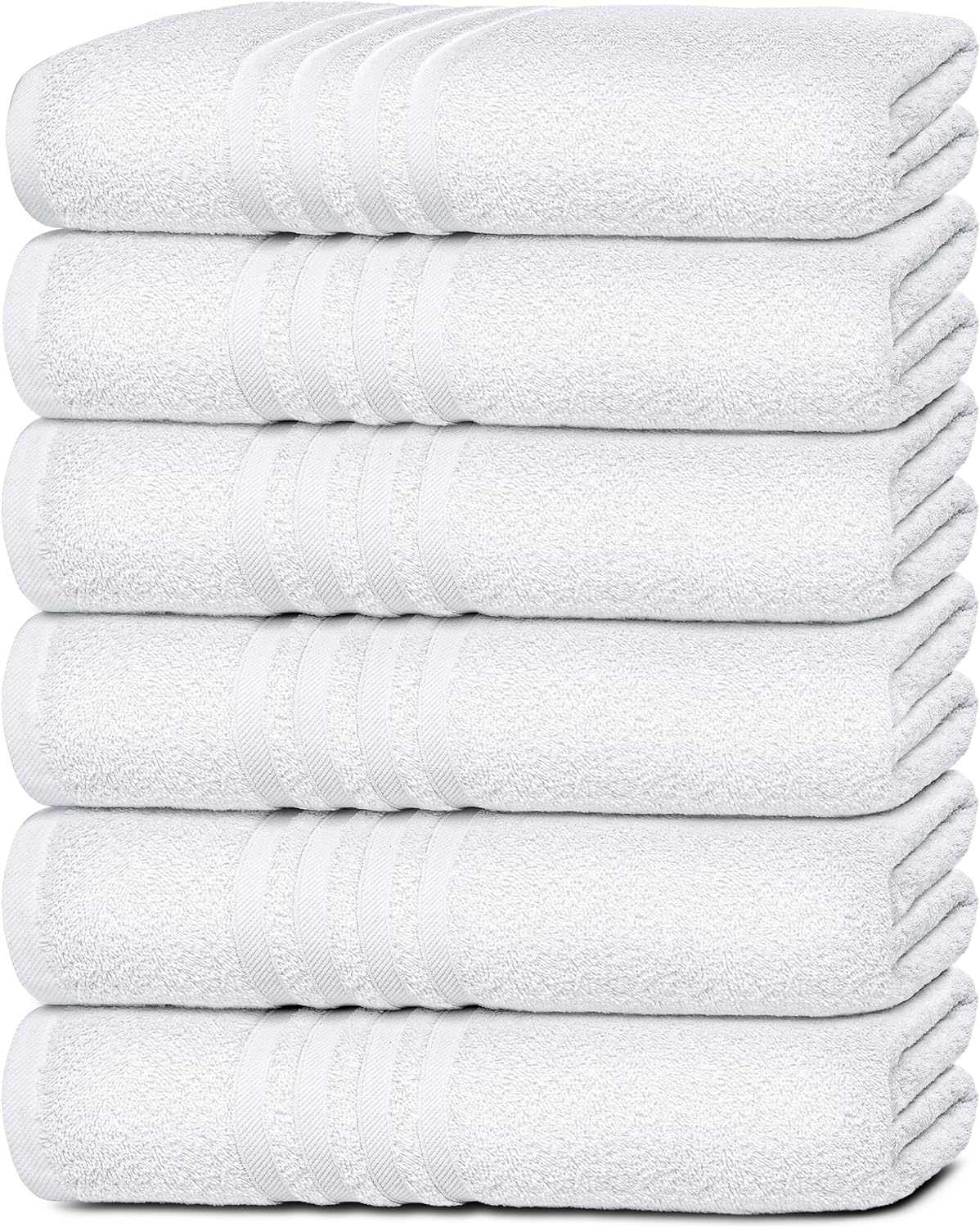 Wealuxe Toallas de baño blancas de 24 x 50 pulgadas, juego de toallas de