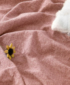 Manta de felpilla con borlas con flecos, manta ligera decorativa para el hogar,