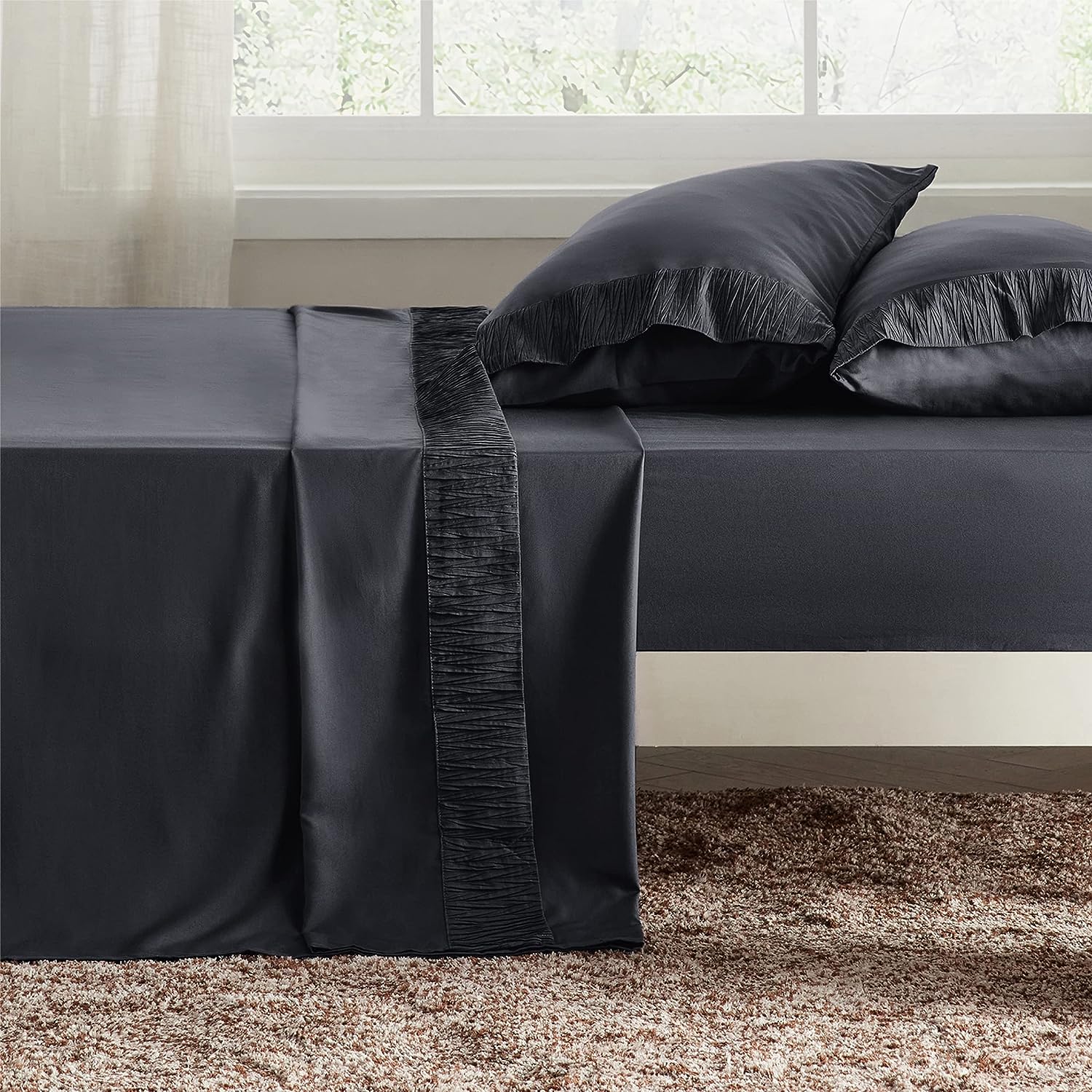 Bedsure Juego de sábanas para cama de tamaño Full, de color gris, suave juego