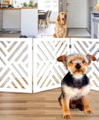 Puerta independiente para perros, valla de madera decorativa expandible para