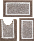 Juego de alfombras de baño de 3 piezas con contorno en forma de U, tapete de - VIRTUAL MUEBLES
