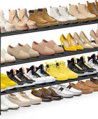 Zapatero largo de 3 niveles para armario organizador de zapatos para armario
