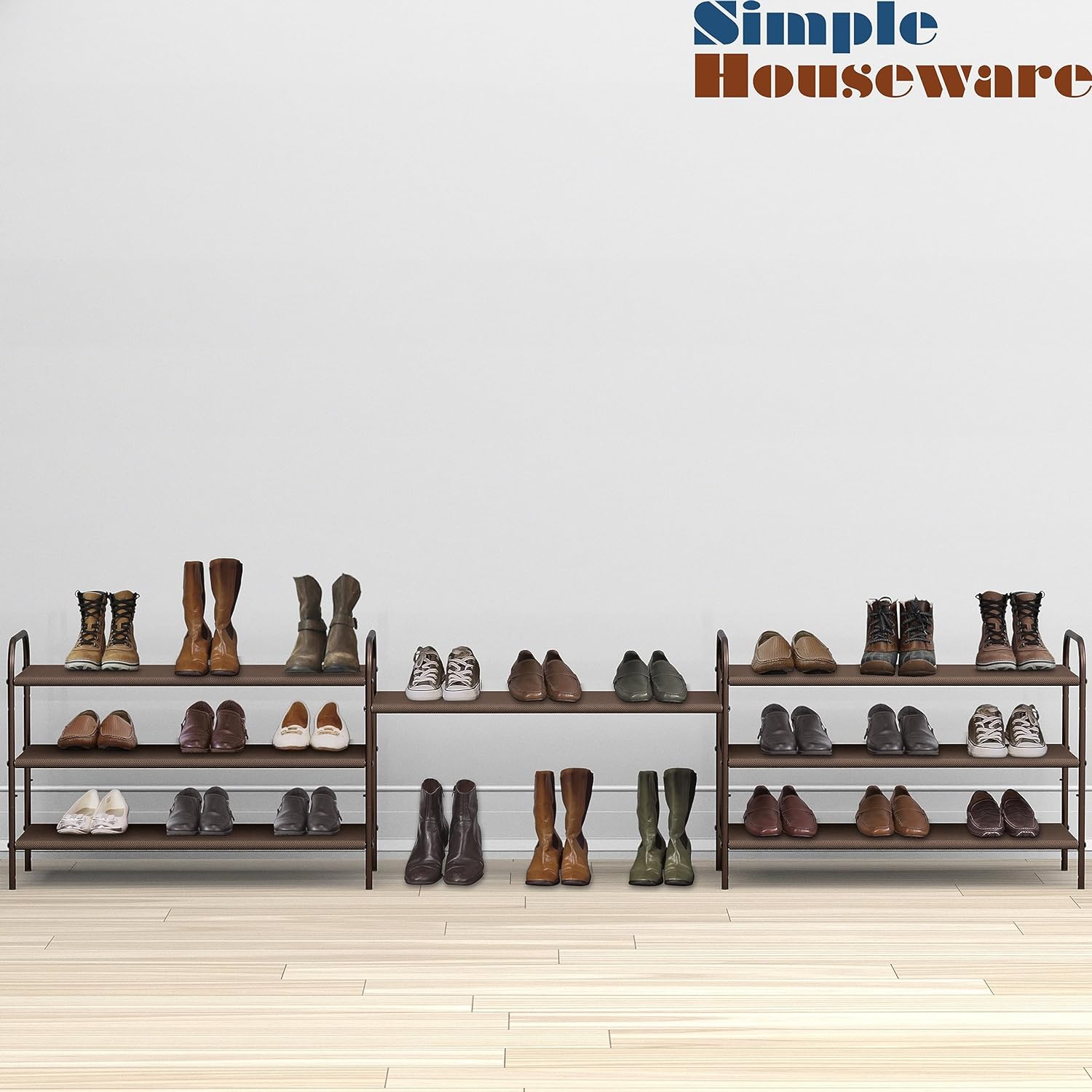 Zapatero organizador para zapatos contra la pared, estante de  almacenamiento simple, simple de varias capas, moderna simplicidad de  madera, sala de