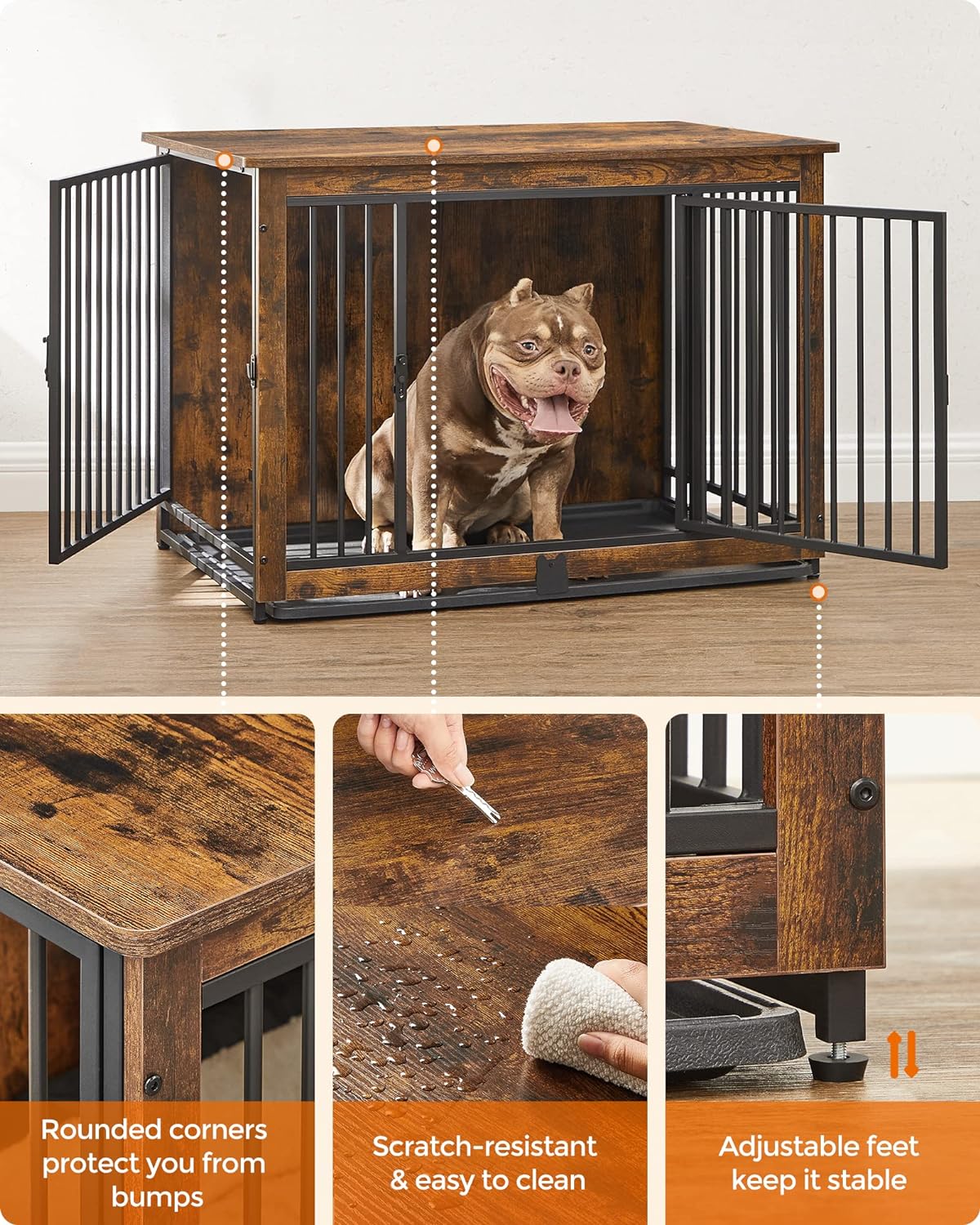 Muebles de jaula para perros, mesa auxiliar, perrera moderna para perros