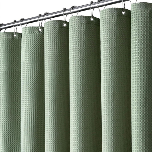 Cortina de ducha verde salvia cortinas de ducha de tela gruesa con textura de - VIRTUAL MUEBLES
