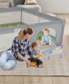 Corral de juegos para bebés y niños pequeños con alfombra, área de valla extra