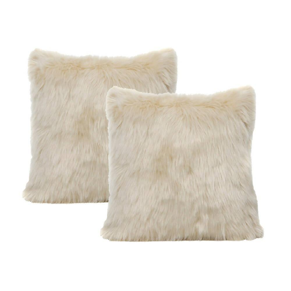 Kit X 2 Fundas Cojines Peluche Largo Café Matizado - VIRTUAL MUEBLES