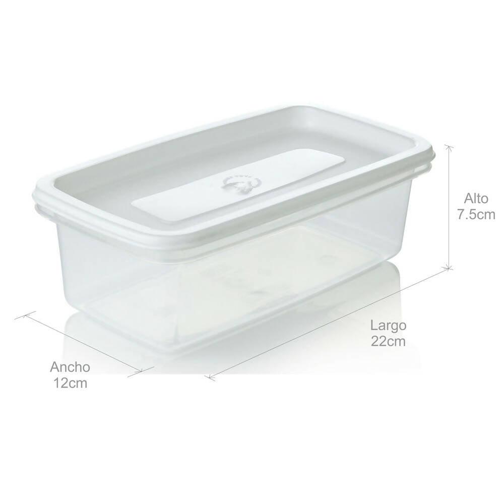 Recipiente Plus Rectangular 0.9L Blanco - VIRTUAL MUEBLES