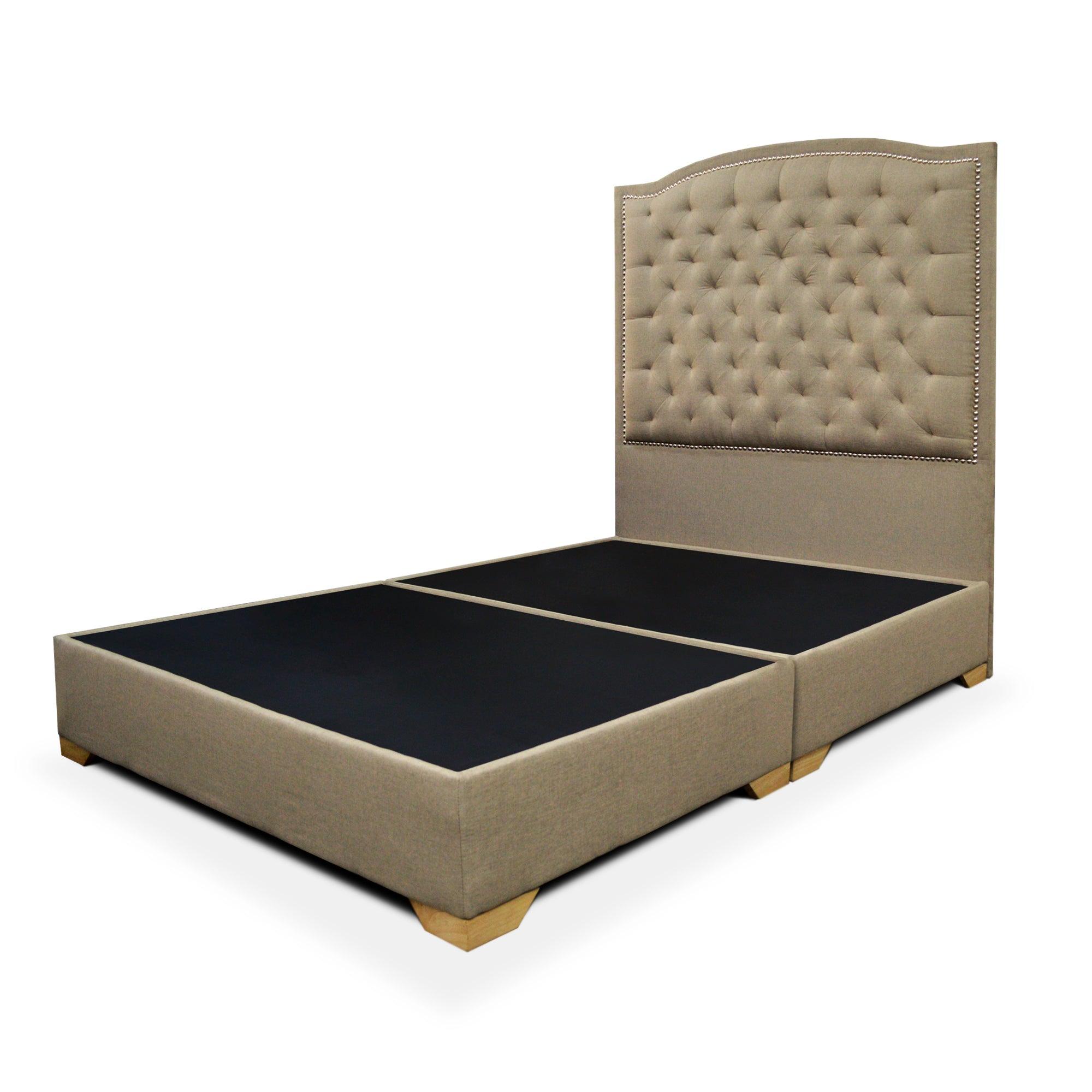 Cama Lawrence tela camel 200 cm - VIRTUAL MUEBLES