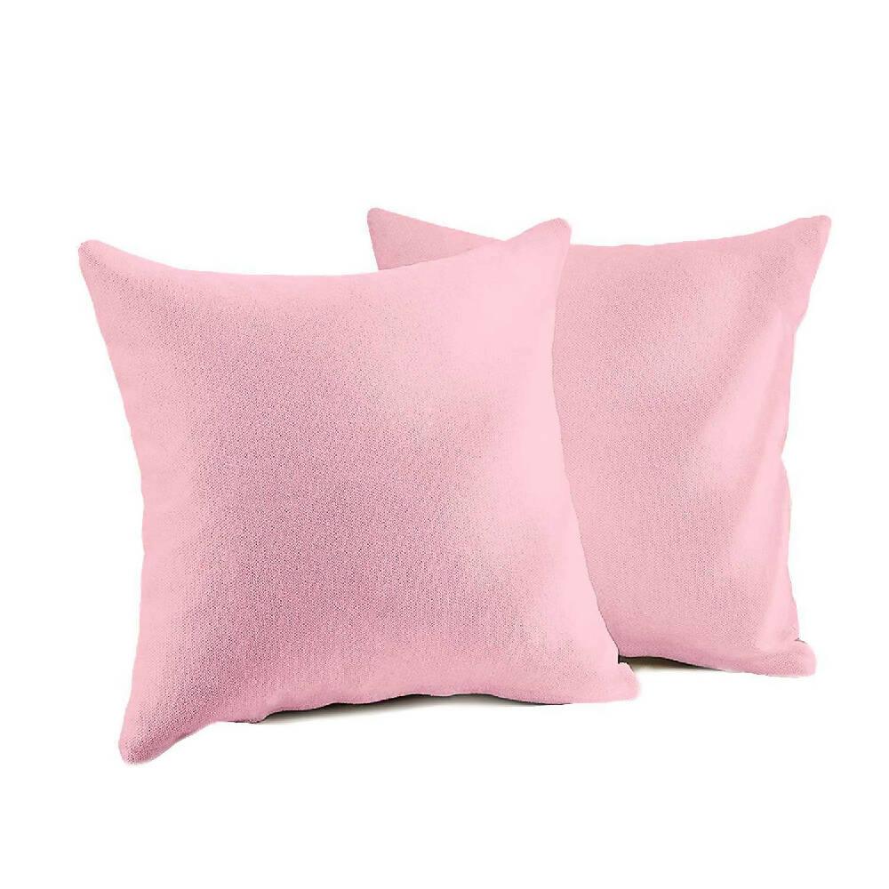 Funda X2 Cojines Decorativos Cuadrados En Tela Rosado - VIRTUAL MUEBLES