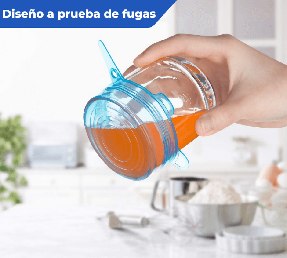 Setx6 Tapas De Silicona Reutilizables Elásticas Redondas Alimentos - VIRTUAL MUEBLES