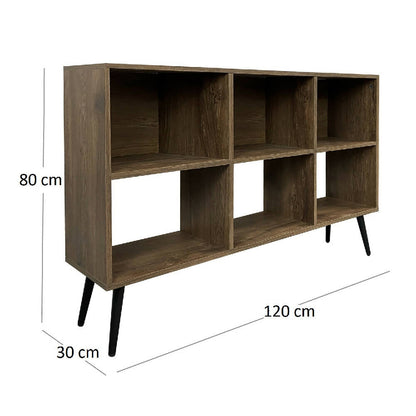 Biblioteca Horizontal Pop (80x120x30) Madera Oscura