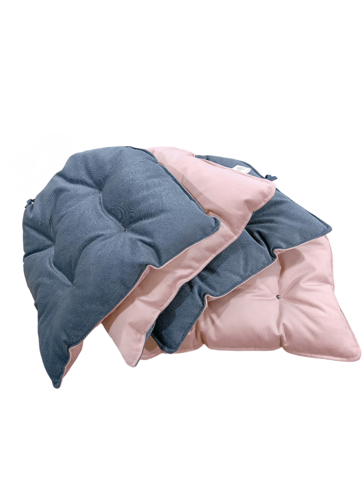 Cojin Para Silla Doble Faz Tela Pet-friendly - Rosa y Gris x4