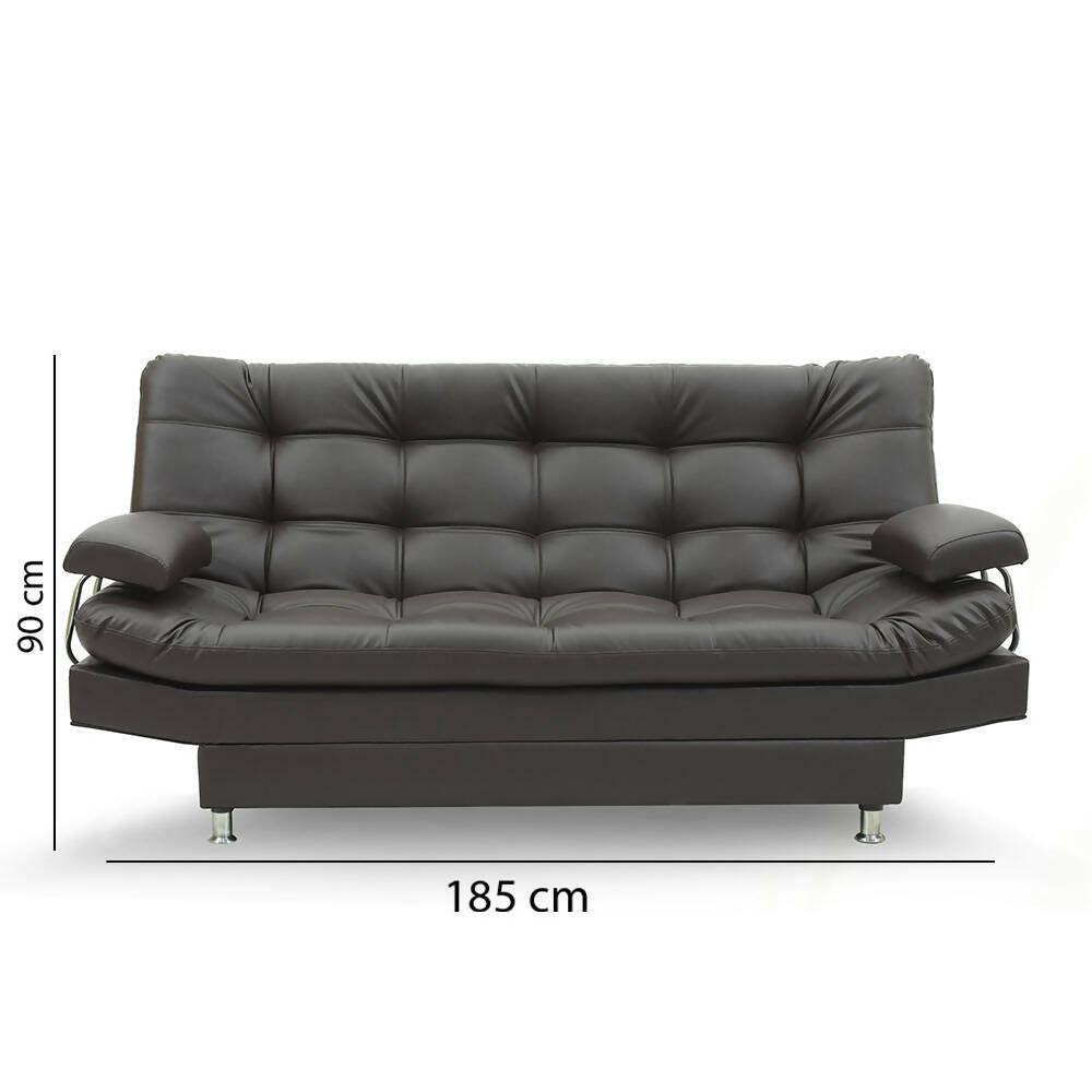 Sofá cama moltochic con brazo chocolate sintético - VIRTUAL MUEBLES