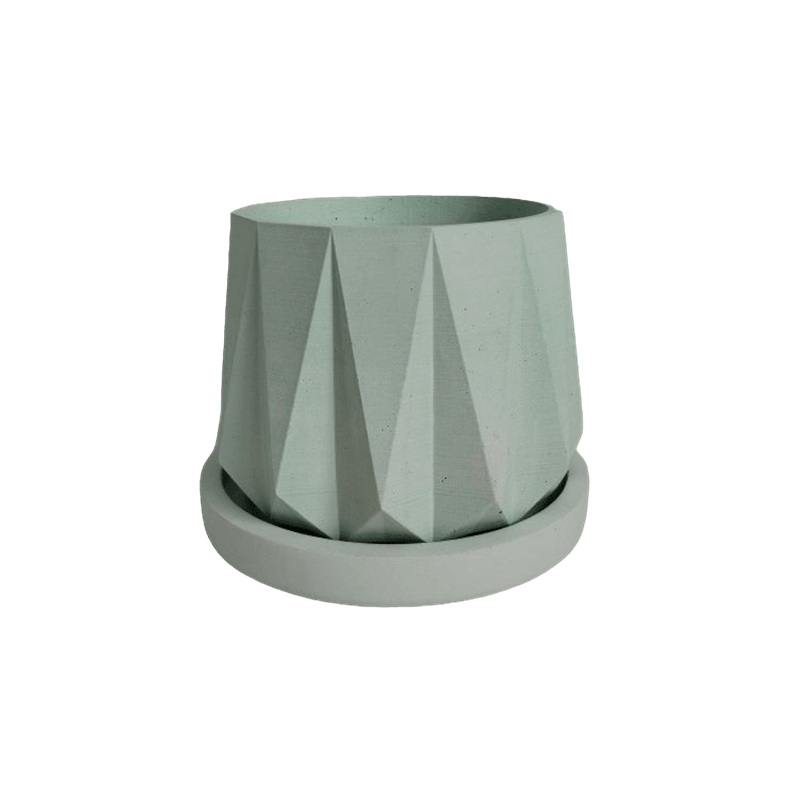Matera Lirio de Cemento 10.5x10 cm Verde Menta - VIRTUAL MUEBLES
