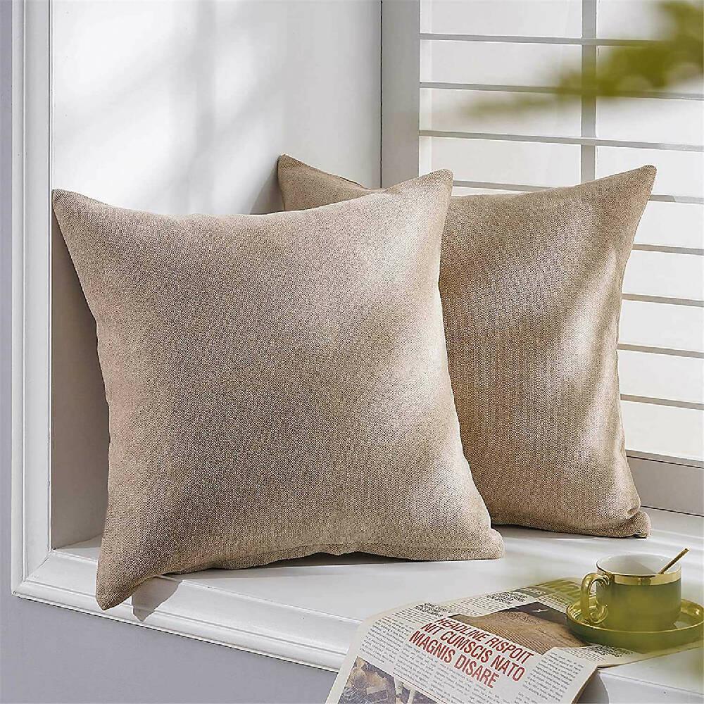 Cojin Decorativo Cuadrado En Tela Beige - VIRTUAL MUEBLES