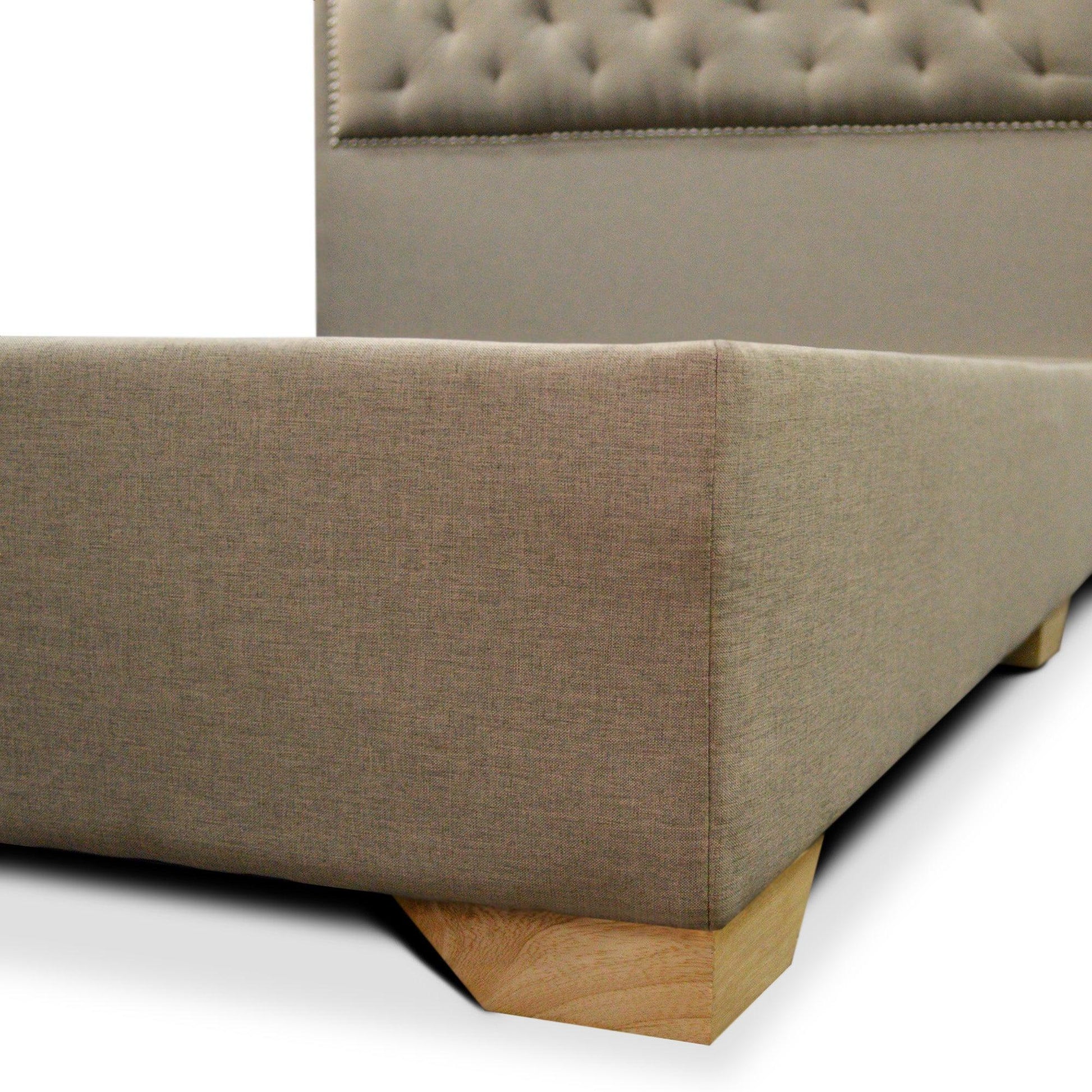Cama Lawrence tela camel 120 cm - VIRTUAL MUEBLES