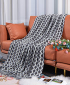 Manta de punto acrílico, ligera y suave, acogedora manta tejida decorativa con