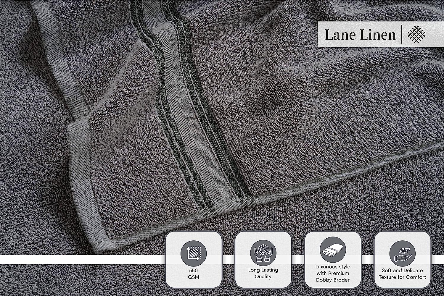 LANE LINEN Juego de toallas de baño para baño, juego de toallas 100% algodón,