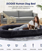 Cama humana grande para perro, cama para perro de piel de lujo de 260 GSM para