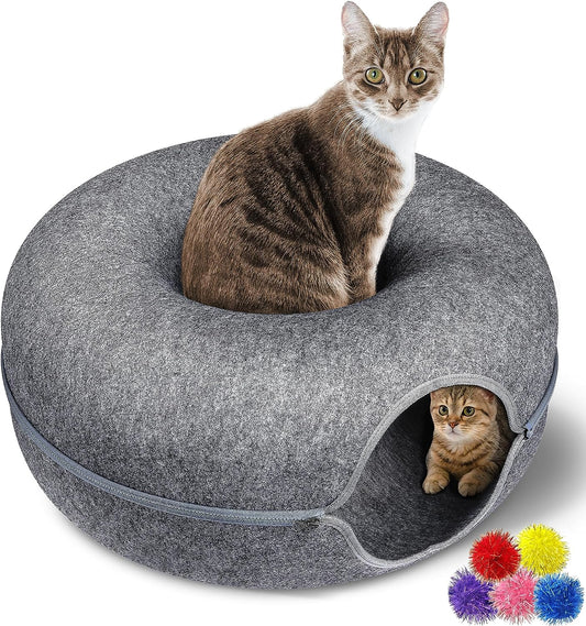 Cueva para gatos de interior, cama de túnel para gatos, resistente a los