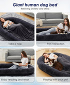 Cama humana grande para perro, cama para perro de piel de lujo de 260 GSM para