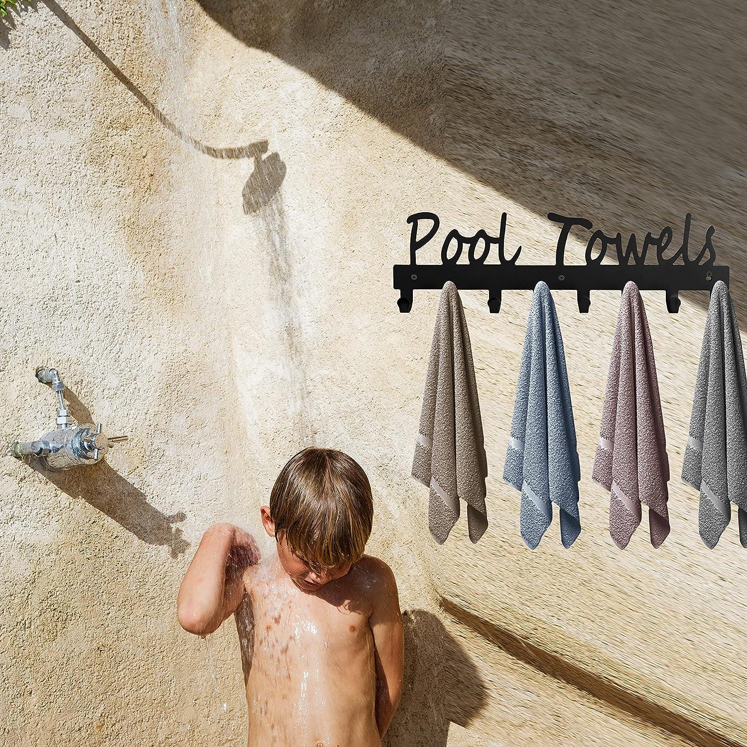 Ganchos para toallas de piscina para baño soporte de pared toallero organizador - VIRTUAL MUEBLES