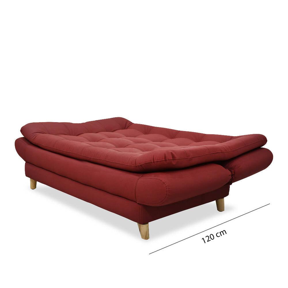 Sofá cama Damasco rojo sintético - VIRTUAL MUEBLES