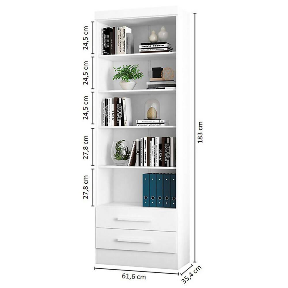 Biblioteca Curitiba Blanco - VIRTUAL MUEBLES