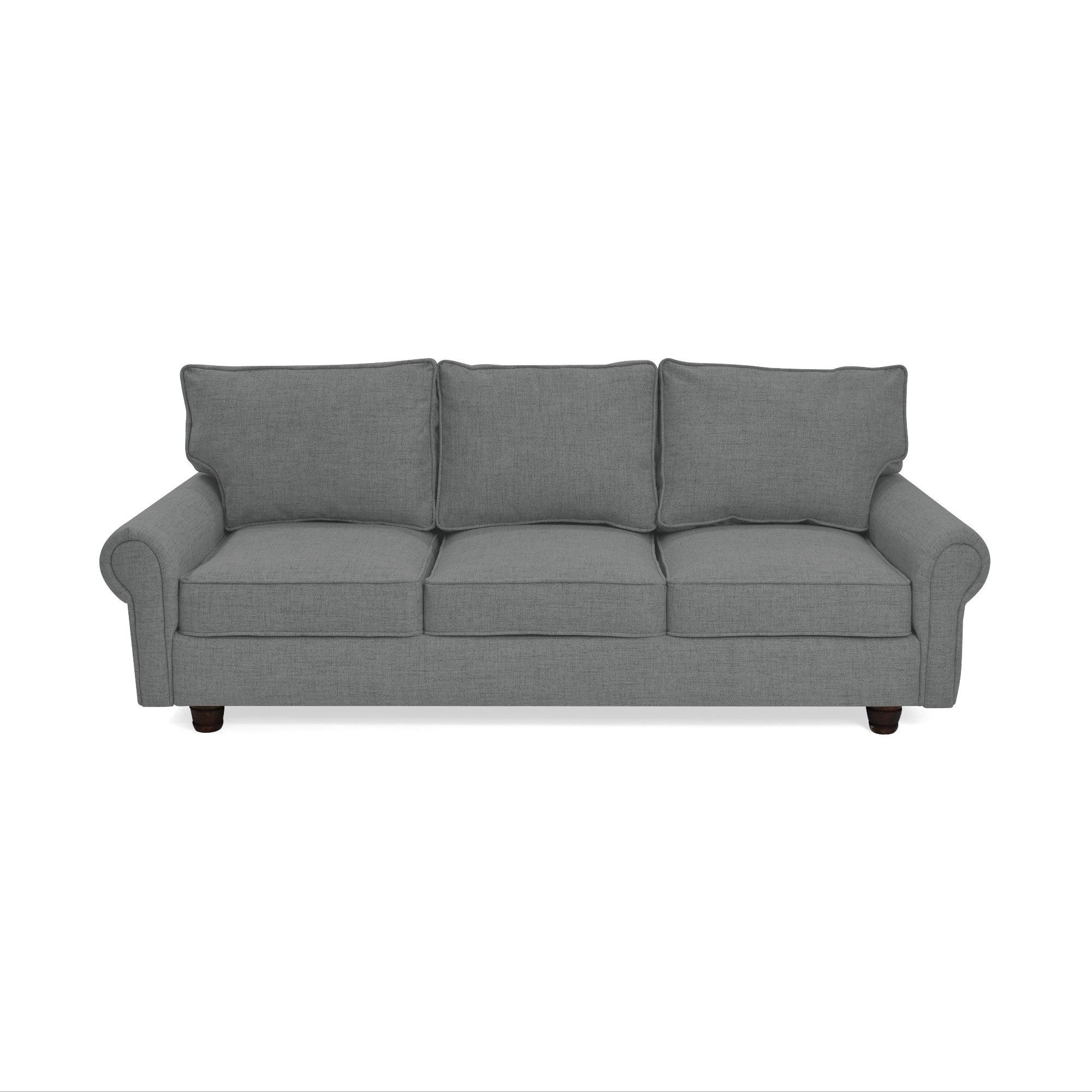 Sofa Lancaster Tela Poliester Gris - VIRTUAL MUEBLES