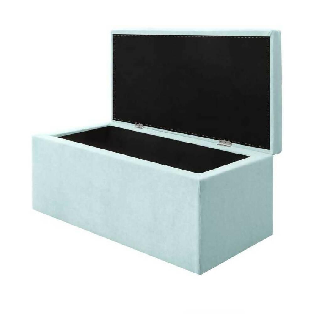 Puff Baúl Auxiliar Tela Tapa Lisa Menta - VIRTUAL MUEBLES