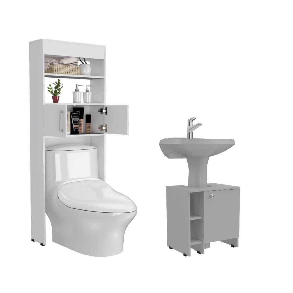 Combo para baño Morgana gabinete y mueble lavamanos blanco