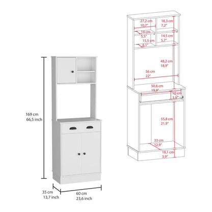 Alacena Almena, Blanco Duqueza, con puertas y gran capacidad de almacenaje ZF - VIRTUAL MUEBLES