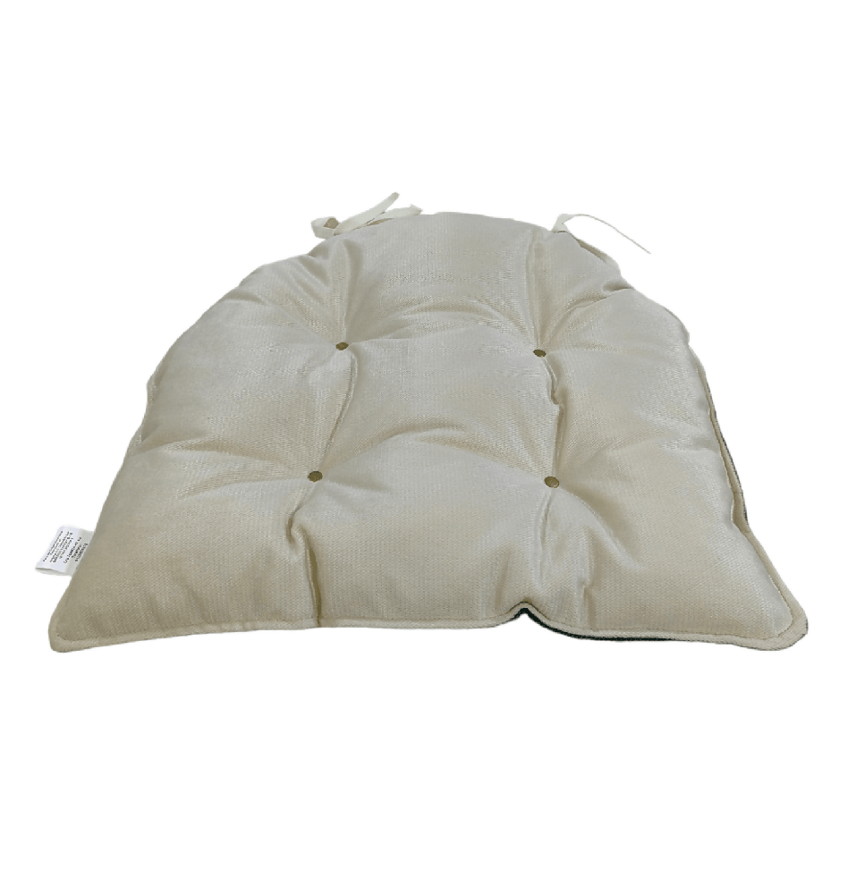 Cojin Para Silla Doble Faz Tela Pet-friendly - Verde y Marfil x4