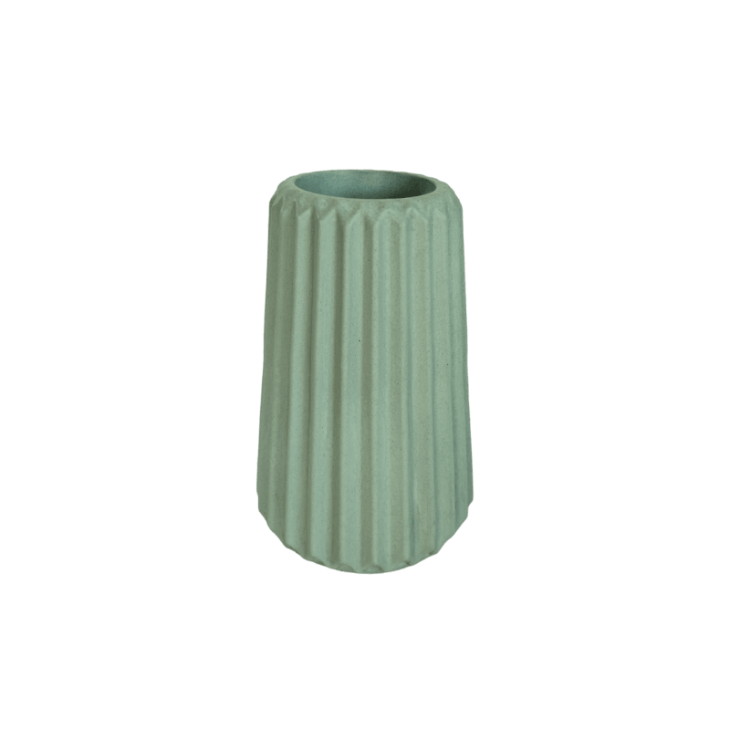 Florero Adamaris de Cemento 15x7 cm Verde Oliva - VIRTUAL MUEBLES
