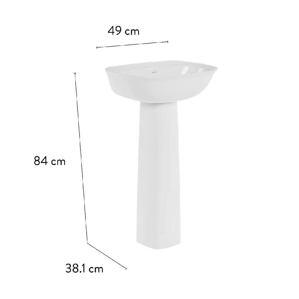 Lavamanos Corona con Pedestal Aluvia Blanco - VIRTUAL MUEBLES