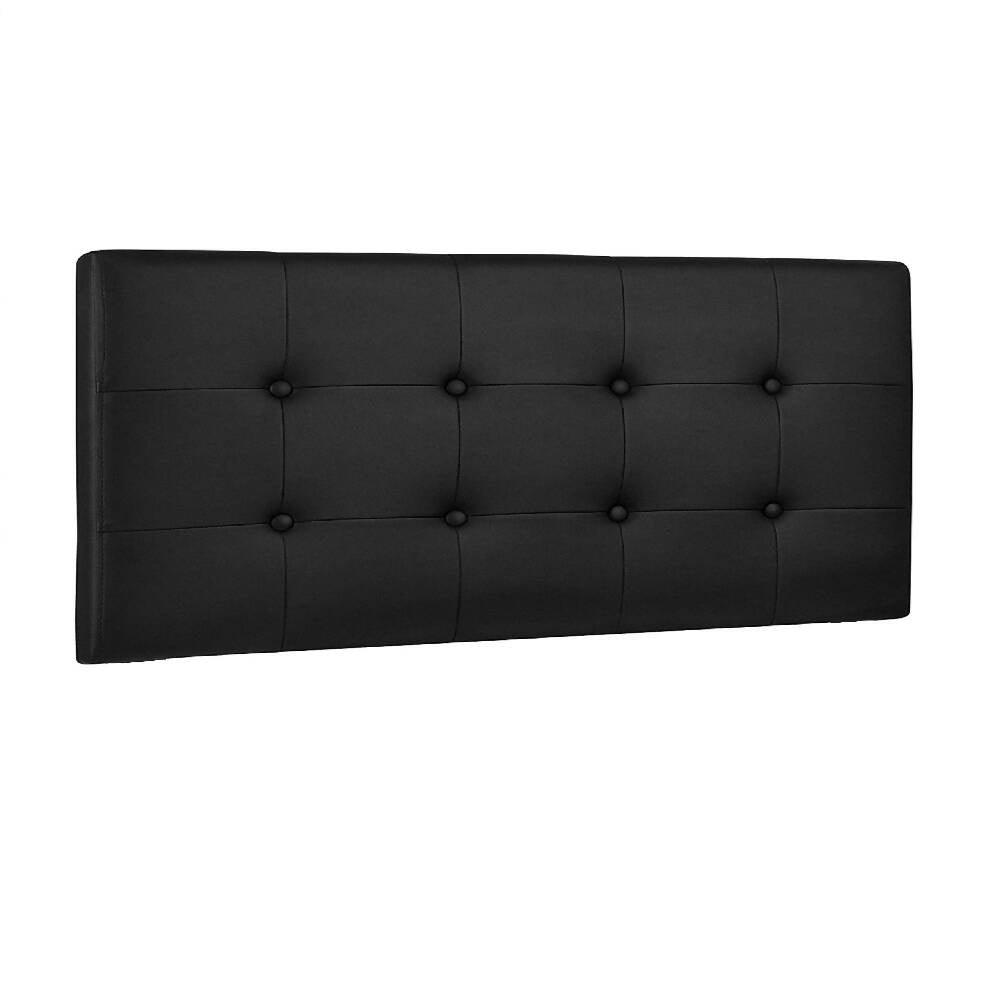 Cabecero Tapizado Base Cama Semi-Doble Cuadros Negro - VIRTUAL MUEBLES