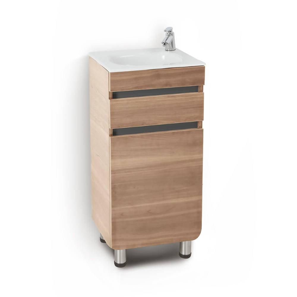 Mueble Corona Aluvia Miel A Piso Con Lavamanos 40x35 - VIRTUAL MUEBLES