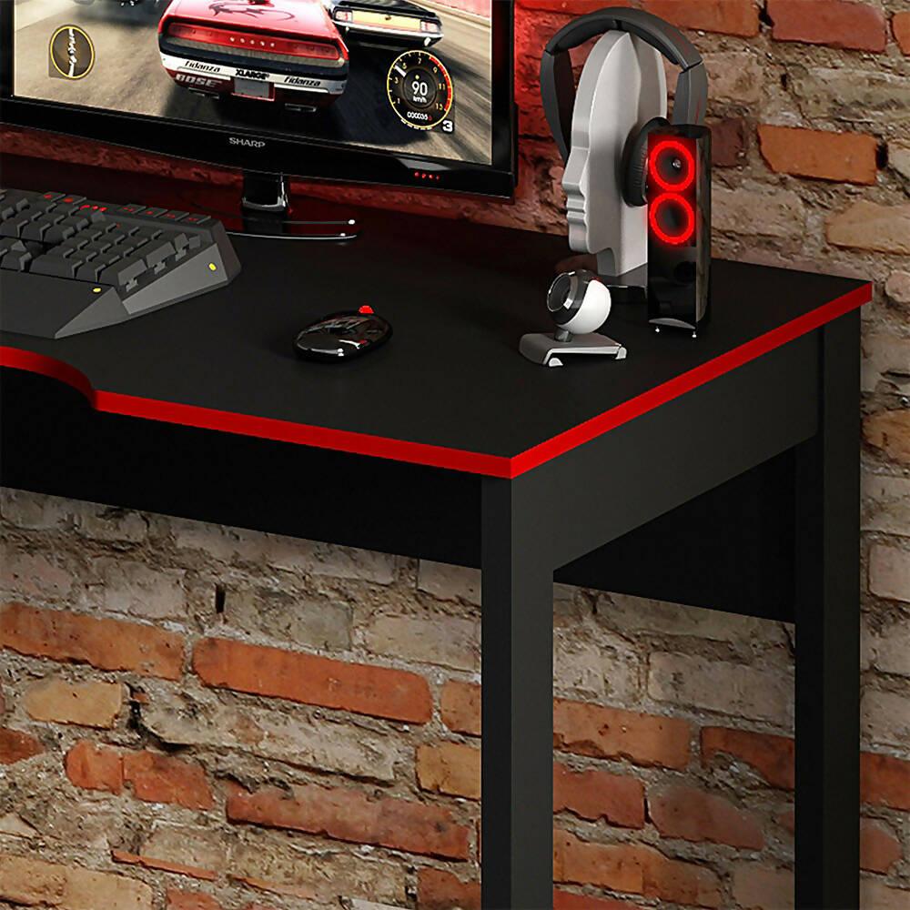 Escritorio Gamer Génova Negro Rojo - VIRTUAL MUEBLES