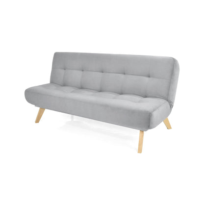 Sofa Cama Porto 3 Posiciones Tela Plata - VIRTUAL MUEBLES