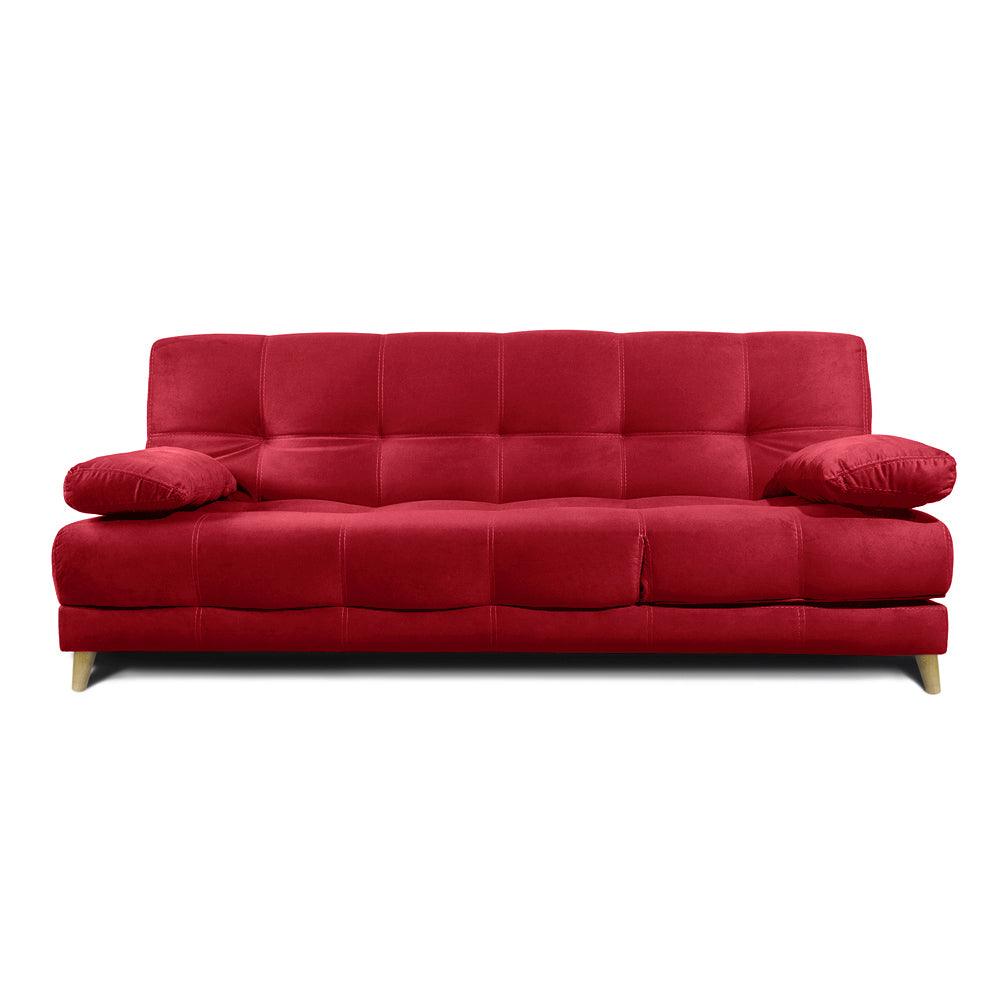 Sofacama Martins 5 Posiciones Tela Rojo - VIRTUAL MUEBLES