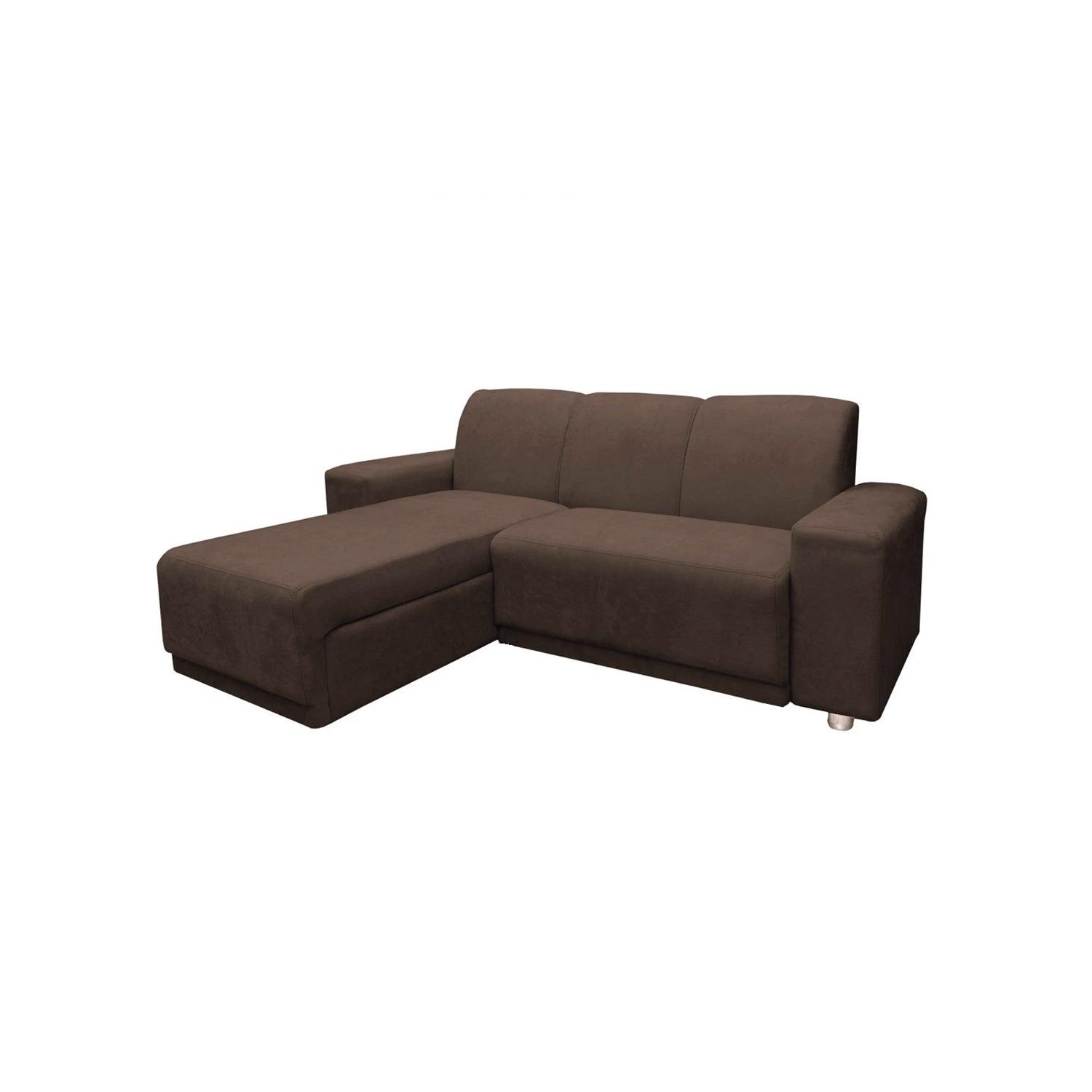 Sofá en L Izquierdo Irai Lona anti fluidos Marrón 200x85x75
