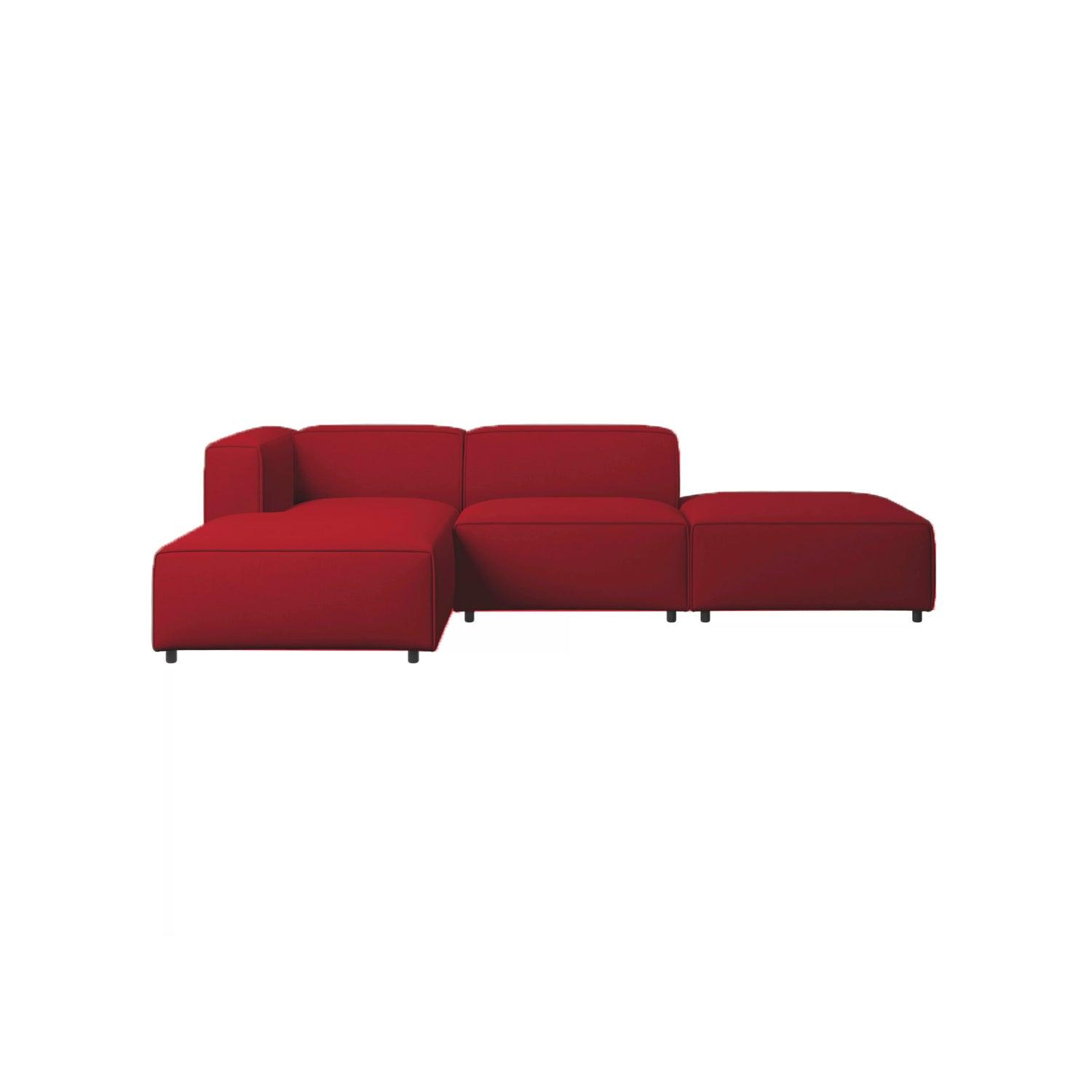 Sofá en L Izquierdo Amiens Lona anti fluidos Rojo 276x70x70