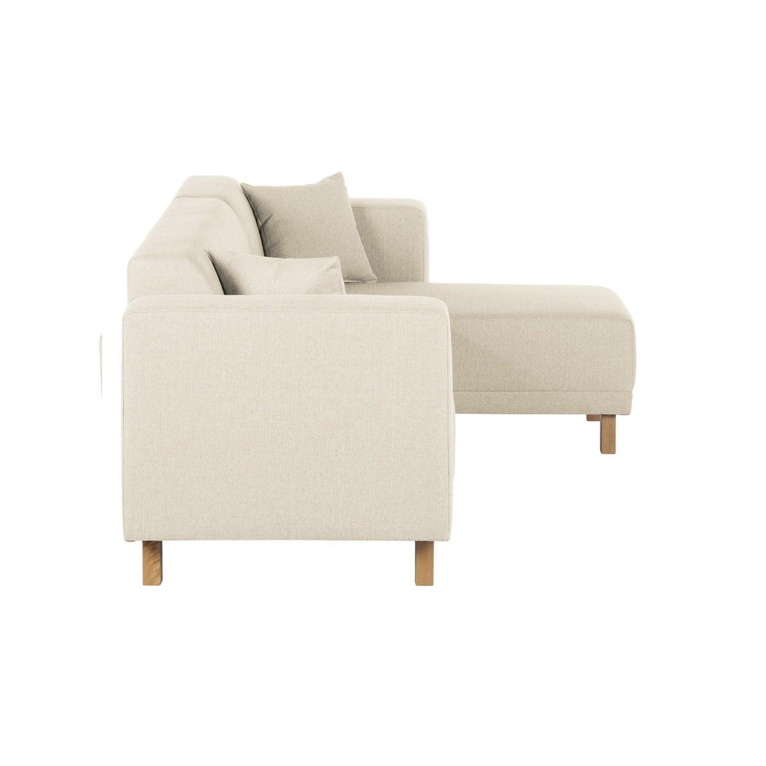 Sofá en L Derecho Iyán Terciopelo premium Beige 240x80x80