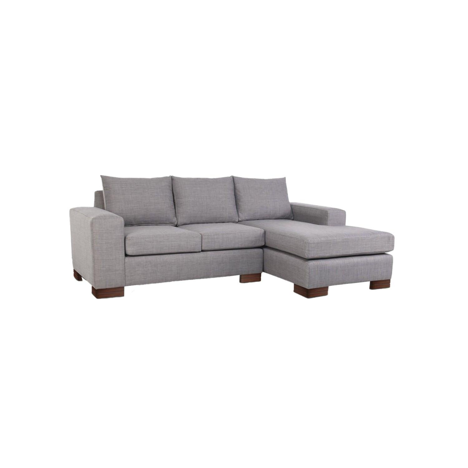 Sofá en L Derecho Jun Lona anti fluidos Gris 220x80x88
