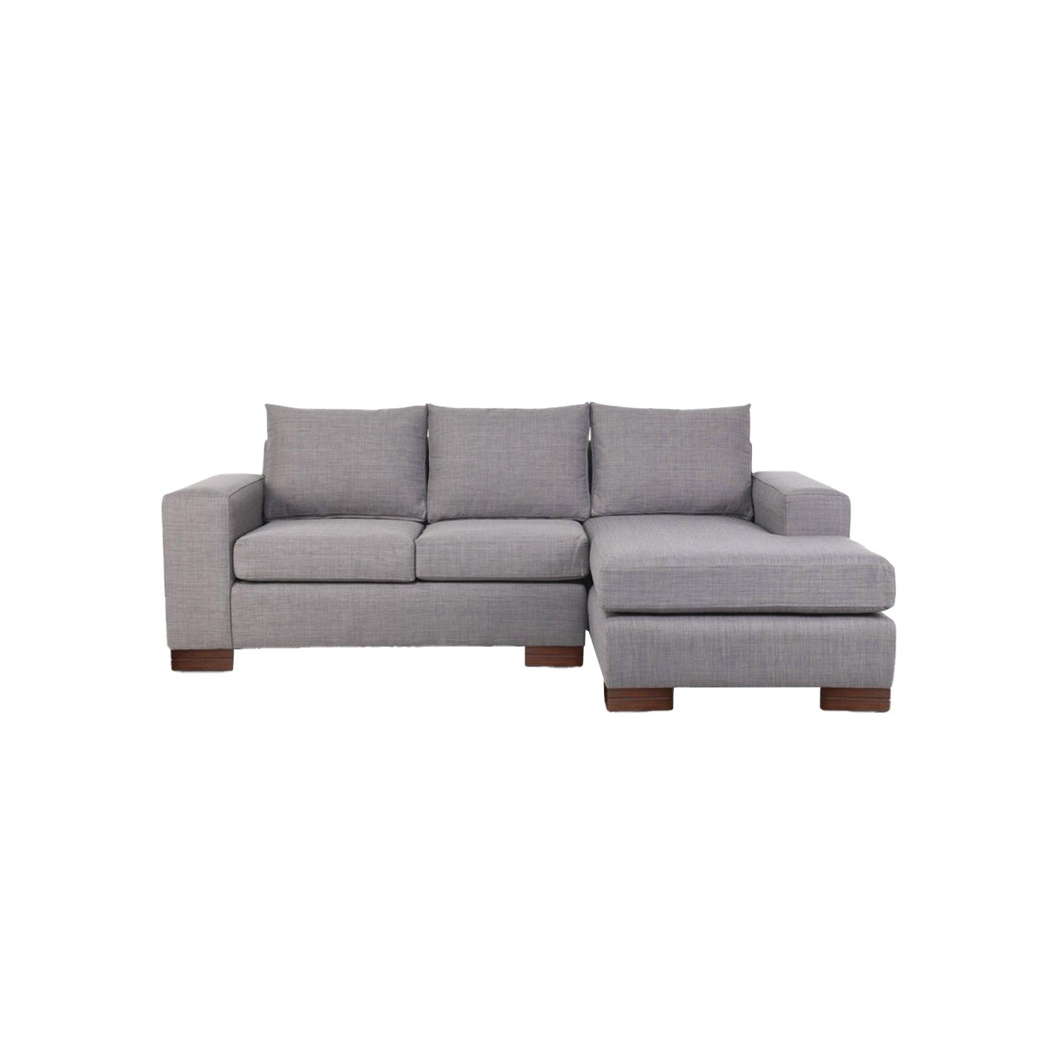 Sofá en L Derecho Jun Lona anti fluidos Gris 220x80x88