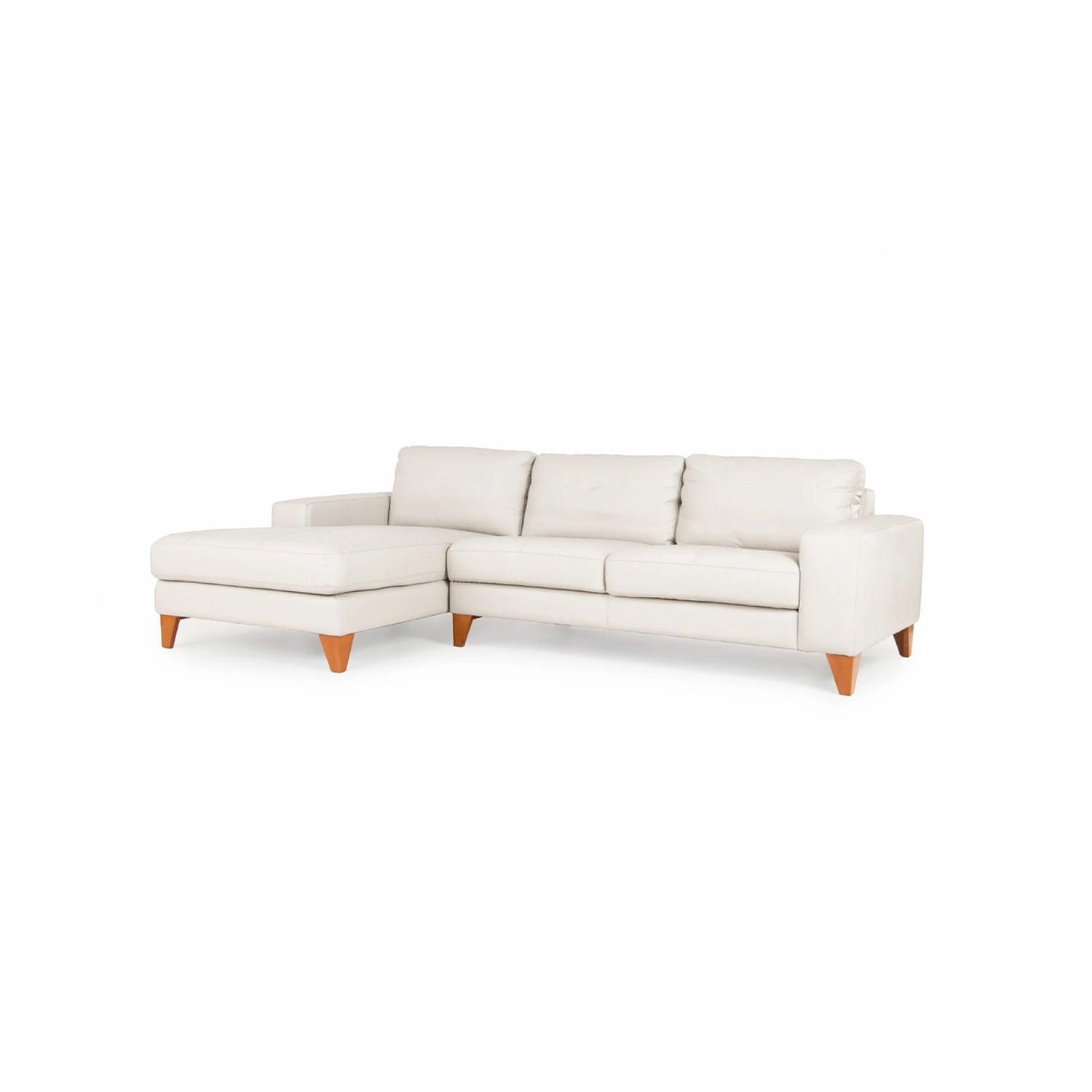 Sofá en L Izquierdo Lionel Terciopelo premium Blanco 250x80x90