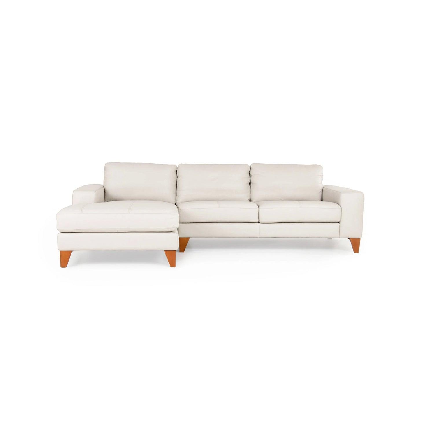 Sofá en L Izquierdo Lionel Terciopelo premium Blanco 250x80x90