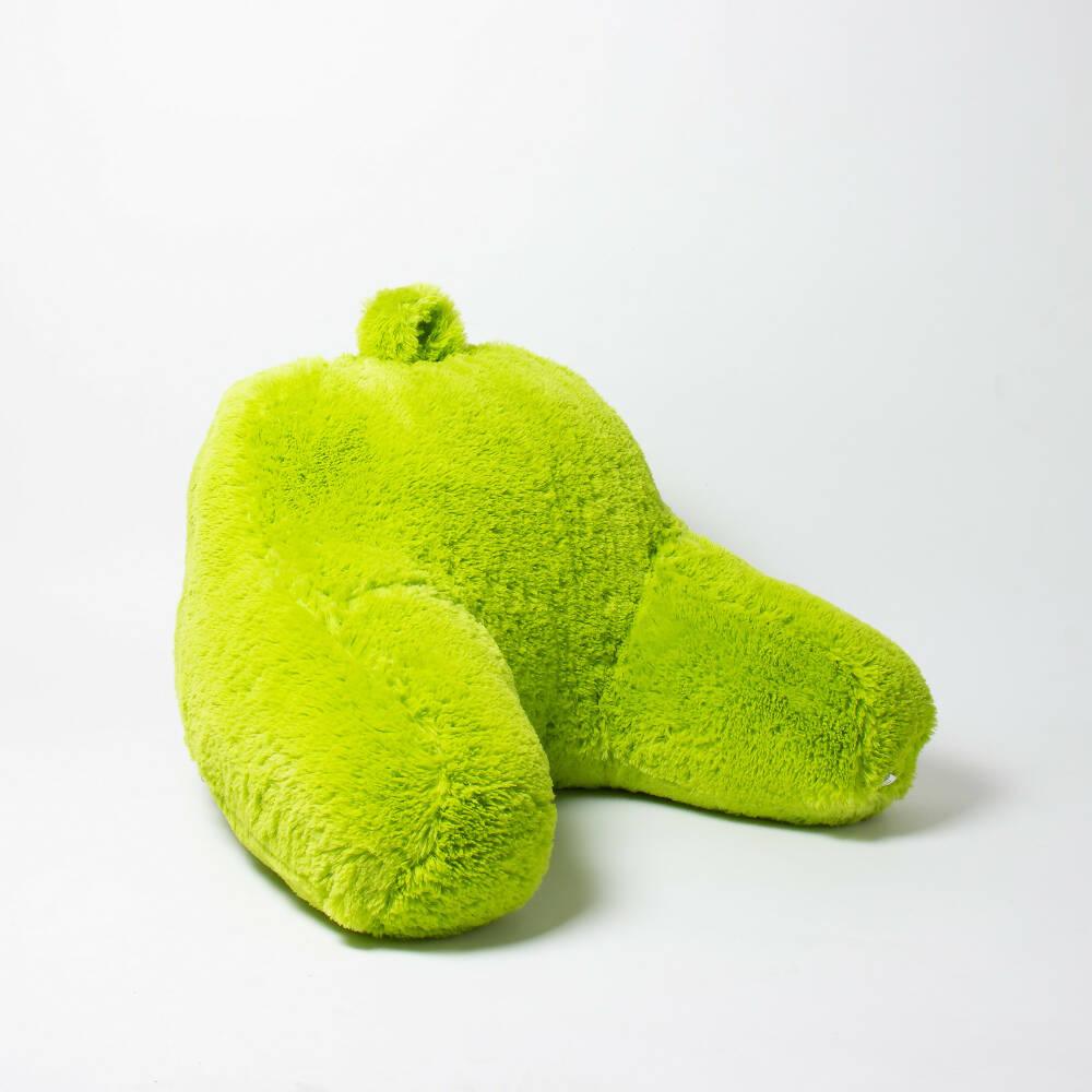 Cojín Anatómico Para TV y Lectura Funda Peluda Verde Limón - VIRTUAL MUEBLES