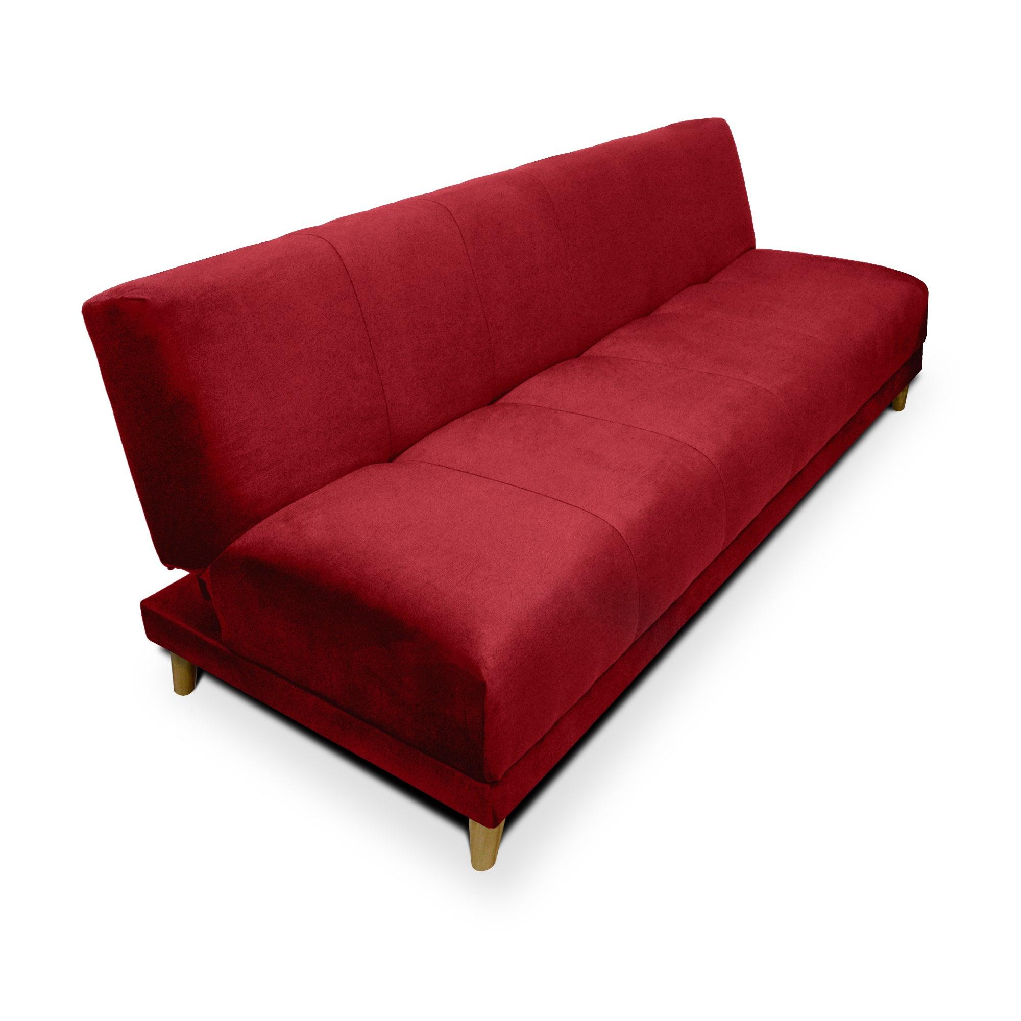 Sofacama Sabath 3 Posiciones Tela Rojo - VIRTUAL MUEBLES